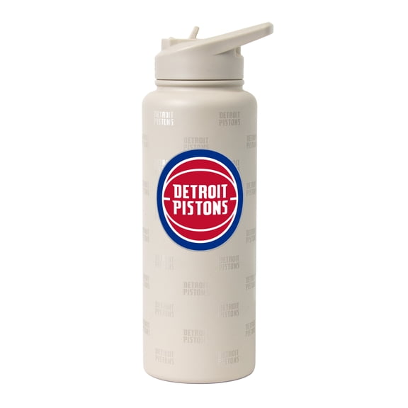 Logo Brands Detroit Pistons 34oz. Sand Ghost Quencher Bottle