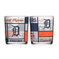 thumbnail image 1 of Logo Brands Detroit Tigers 12oz. Quilted Stained Two-Pack Rocks Glass Set, 1 of 1