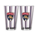 thumbnail image 1 of Logo Brands Florida Panthers Two-Piece 16oz. Striped Pint Glass Set, 1 of 1