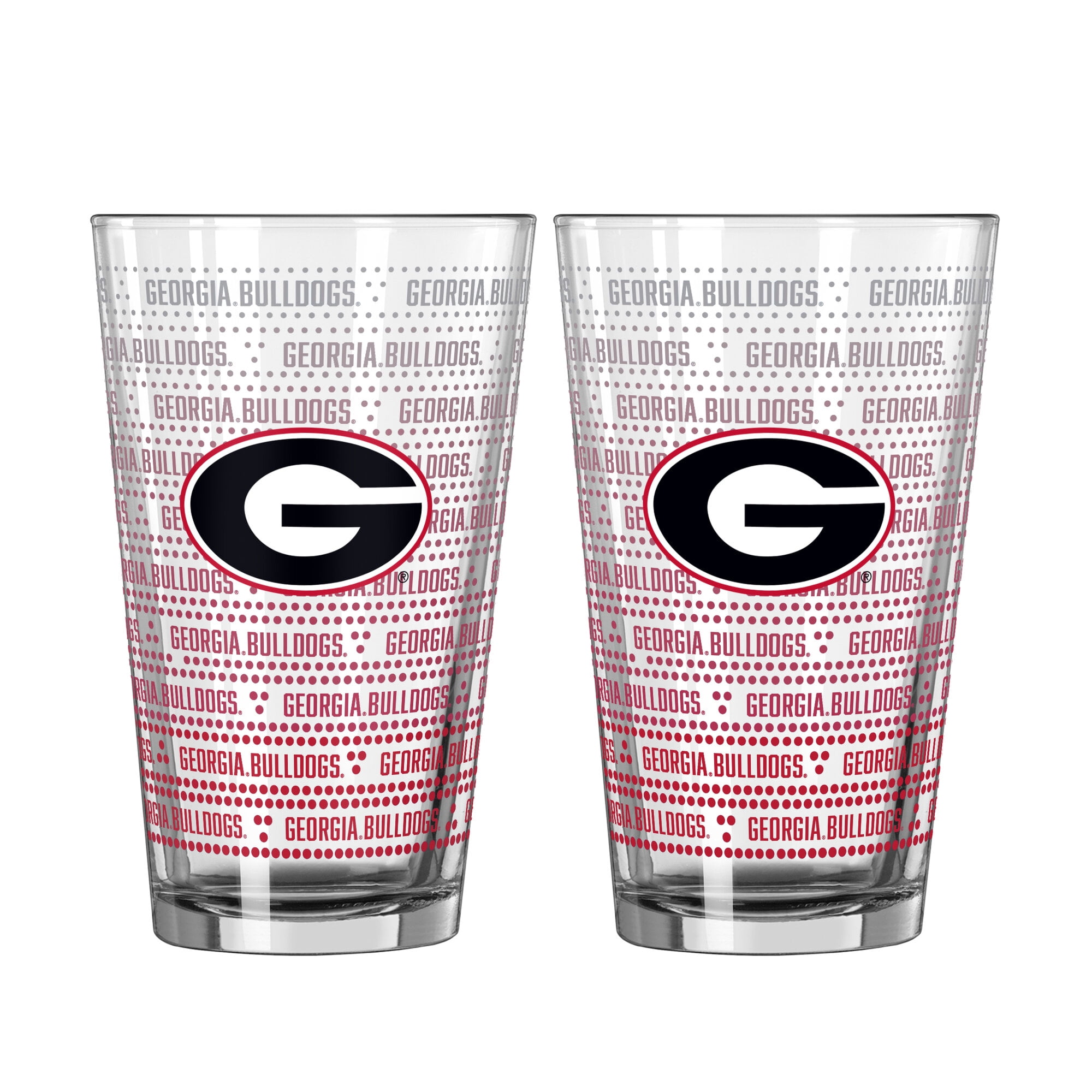 Logo Brands Georgia Bulldogs Two-Pack Chant Fade 16oz. Pint Glass Set - Thumbnail 2
