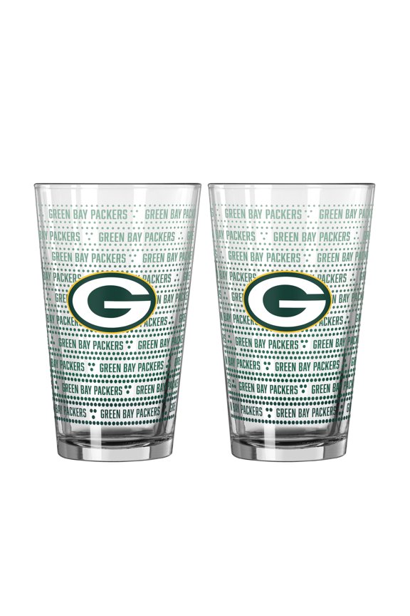 Green Bay Packers Two-Pack Chant Fade 16oz. Pint Glass Set