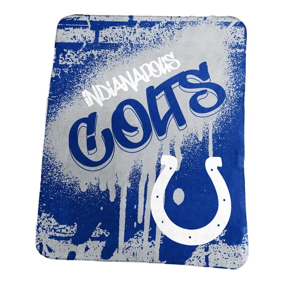 Logo Brands Indianapolis Colts 50" x 60" Classic Graffiti Fleece Throw Blanket