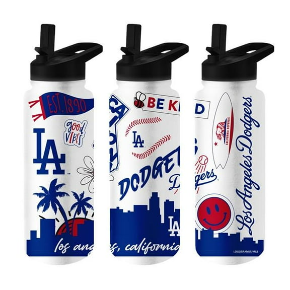 Logo Brands 515-S34QB-63 LA Dodgers 34 oz Native Quencher Bottle