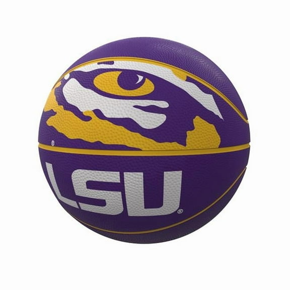 Logo Brands 162-91FR-1 LSU Mascot Official-Size Rubber Basketball