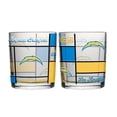 thumbnail image 1 of Logo Brands Los Angeles Chargers 12oz. Quilted Stained Two-Pack Rocks Glass Set, 1 of 1