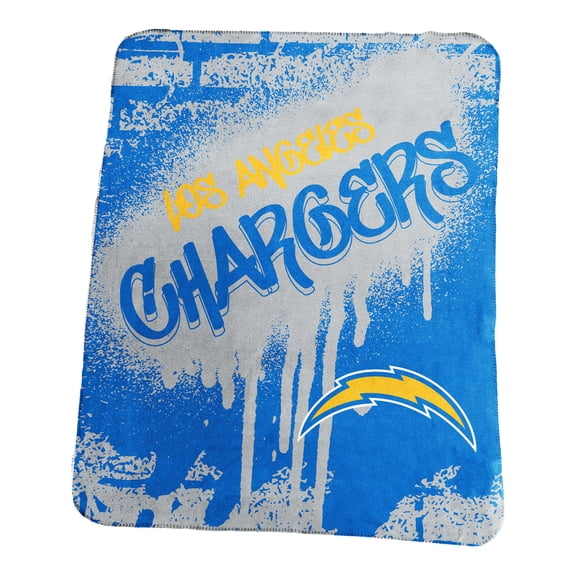 Logo Brands Los Angeles Chargers 50" x 60" Classic Graffiti Fleece Throw Blanket