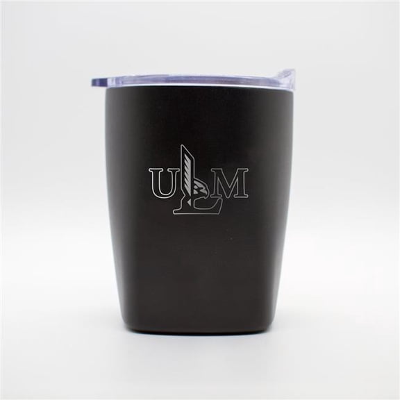 Logo Brands 321-S14PR-BLK-9 Louisiana Monroe 10 oz Black Etch Powdercoat Rocks Tumbler