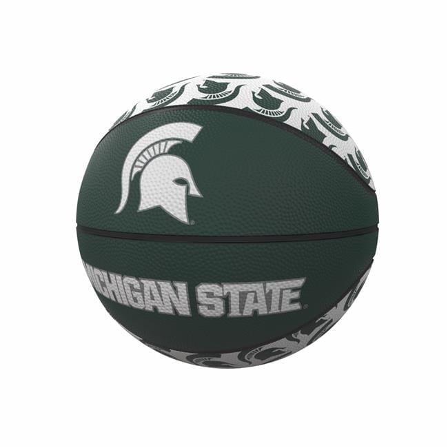Logo Brands  MI State Repeating Logo Mini-Size Rubber Basketball