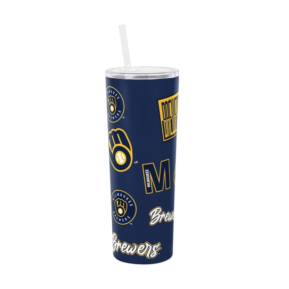 Logo Brands Milwaukee Brewers 30oz Dreamweave Straw Tumbler
