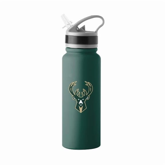 Logo Brands 716-S25UFTB-8 Milwaukee Bucks 25 oz Logo SingleWall FlipTop Bottle