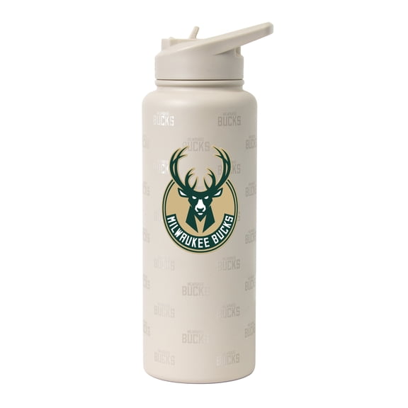 Logo Brands Milwaukee Bucks 34oz. Sand Ghost Quencher Bottle