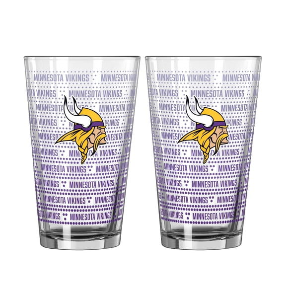 Logo Brands Minnesota Vikings Two-Pack Chant Fade 16oz. Pint Glass Set