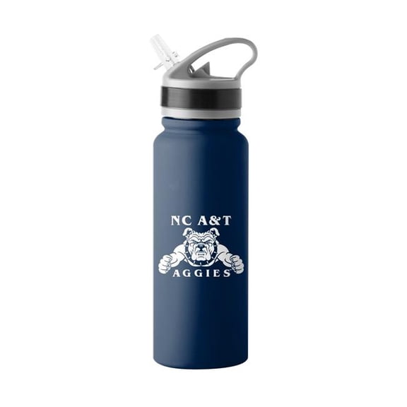 Logo Brands 473-S25UFTB-8 NC A&T State 25 oz Logo Single Wall Flip Top Bottle
