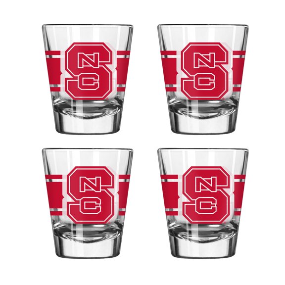 Logo Brands NC State Wolfpack Four-Piece Stripe Shot Glass Set