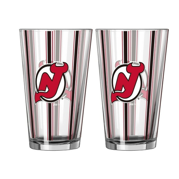 Logo Brands New Jersey Devils Two-Piece 16oz. Striped Pint Glass Set
