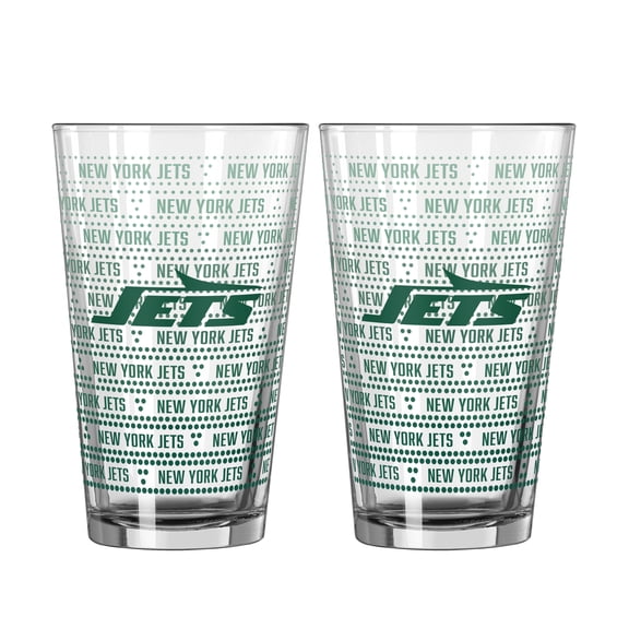 Logo Brands New York Jets Two-Pack Chant Fade 16oz. Pint Glass Set
