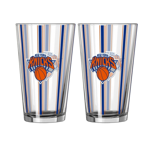 Logo Brands New York Knicks Two-Piece 16oz. Striped Pint Glass Set
