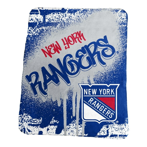 Logo Brands New York Rangers 50" x 60" Classic Graffiti Fleece Throw Blanket