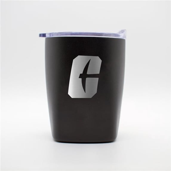 Logo Brands 268-S14PR-BLK-9 North Carolina Charlotte 10 oz Black Etch Powdercoat Rocks Tumbler