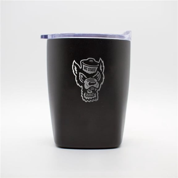 Logo Brands 186-S14PR-BLK-9 North Carolina State 10 oz Etch Black Powder Coat Rocks Tumbler