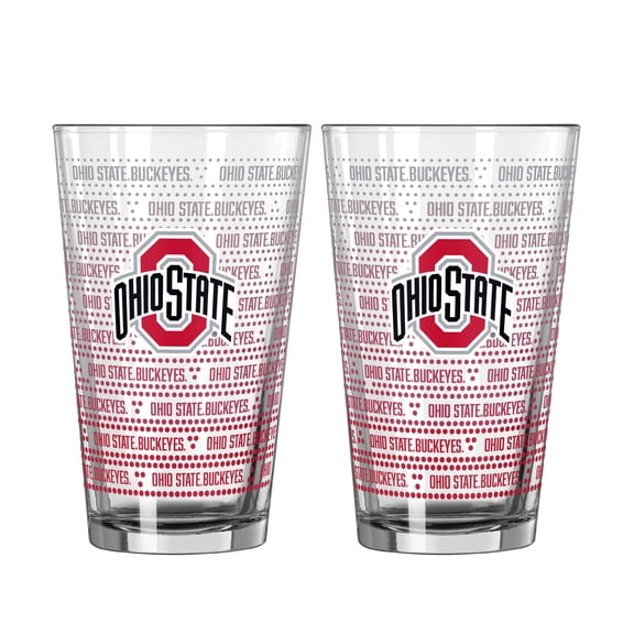 Logo Brands Ohio State Buckeyes Two-Pack Chant Fade 16oz. Pint Glass Set