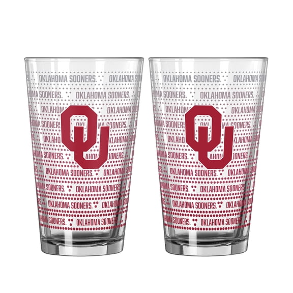 Logo Brands Oklahoma Sooners Two-Pack Chant Fade 16oz. Pint Glass Set