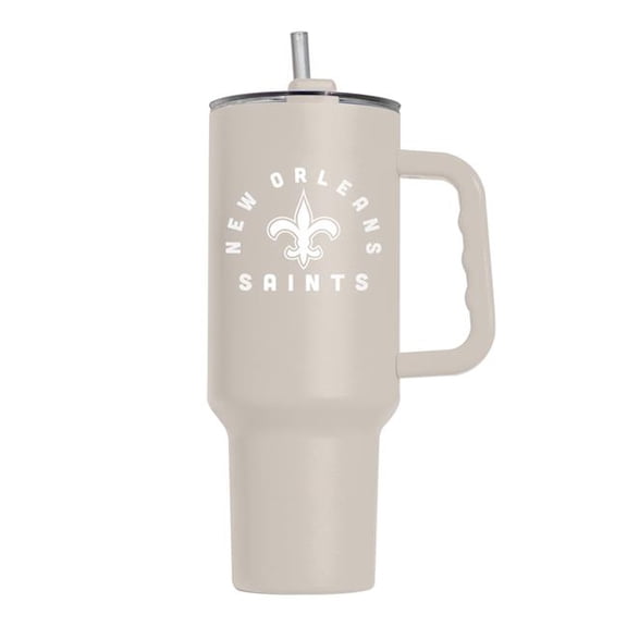 Logo Brands 620-S40PT-SND-29   Orleans Saints 40 oz Archway Sand Powder Coat Tumbler