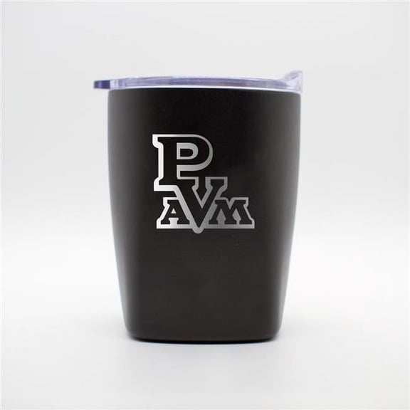 Logo Brands 364-S14PR-BLK-9 Prairie View A&M 10 oz Black Etch Powdercoat Rocks Tumbler