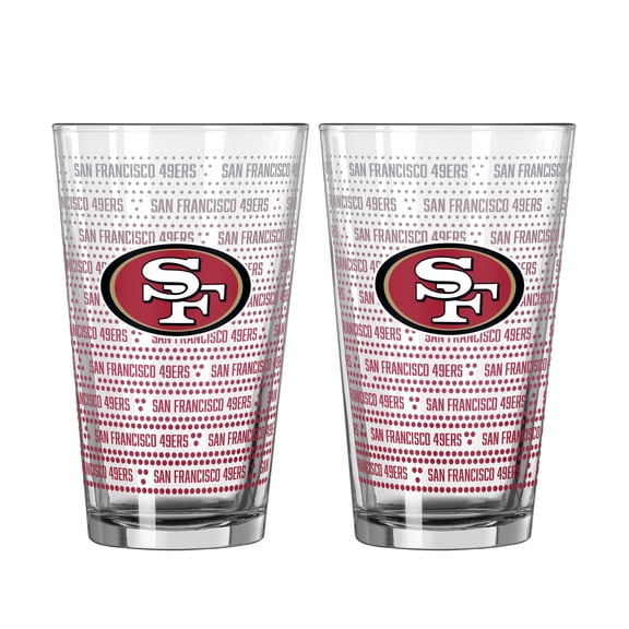 Logo Brands San Francisco 49ers Two-Pack Chant Fade 16oz. Pint Glass Set