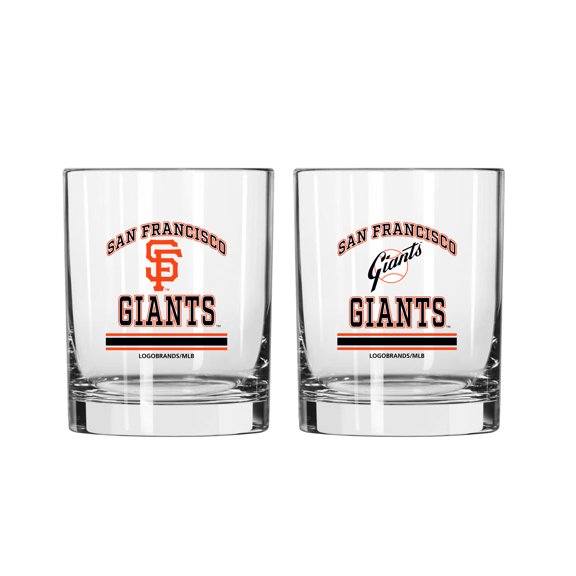 Logo Brands San Francisco Giants 12oz. Current & Throwback Logos Two-Pack Glass Set