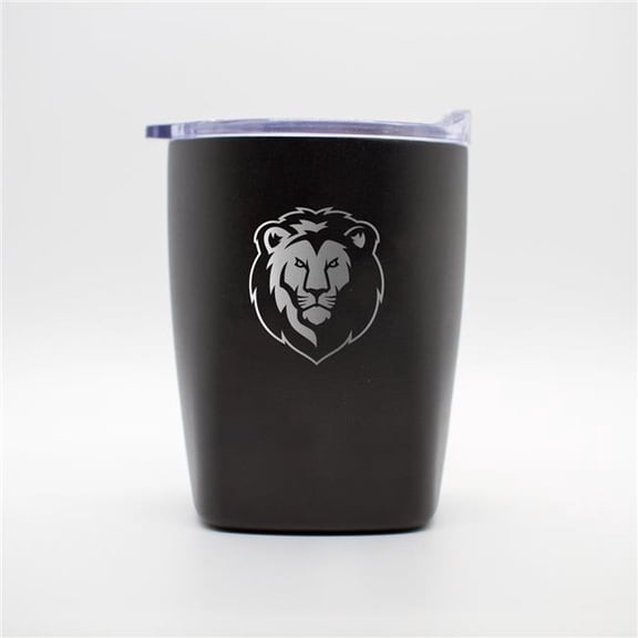 Logo Brands 494-S14PR-BLK-9 Southeastern Louisiana 10 oz Black Etch Powdercoat Rocks Tumbler