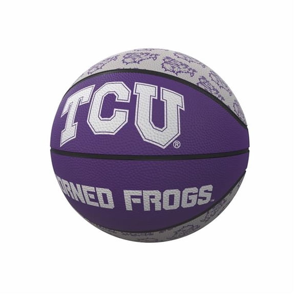 Logo Brands 215-91MR-1 TCU Repeating Logo Rubber Basketball - Mini