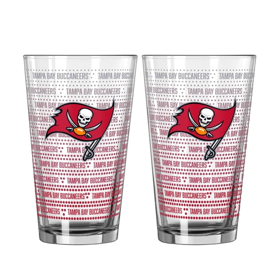 Logo Brands Tampa Bay Buccaneers Two-Pack Chant Fade 16oz. Pint Glass Set