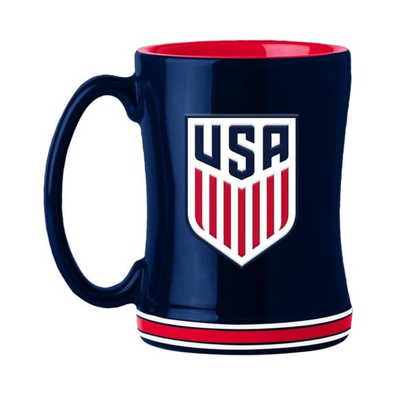 Logo Brands 922-C14RM US Mens Soccer Team 14 oz Sculpted Relief Mug
