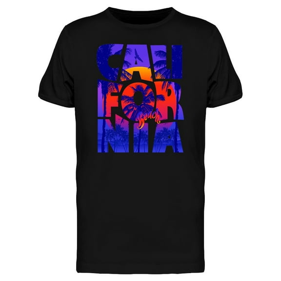 Logo California Beach Sunset T-Shirt Men -Image by Shutterstock, Male 3X-Large