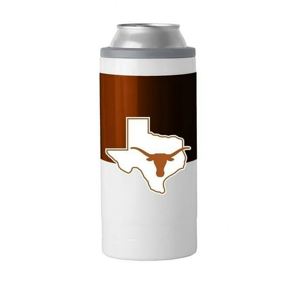 Logo Chair 218-S12C-11 12 oz NCAA Texas Longhorns Colorblock Slim Can Coolie