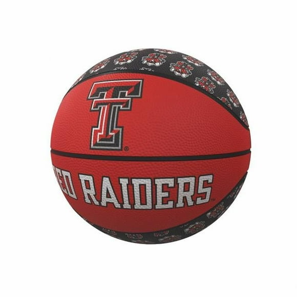 Logo Chair 220-91MR-1 NCAA Texas Tech Red Raiders Repeating Logo Rubber Basketball - Mini Size