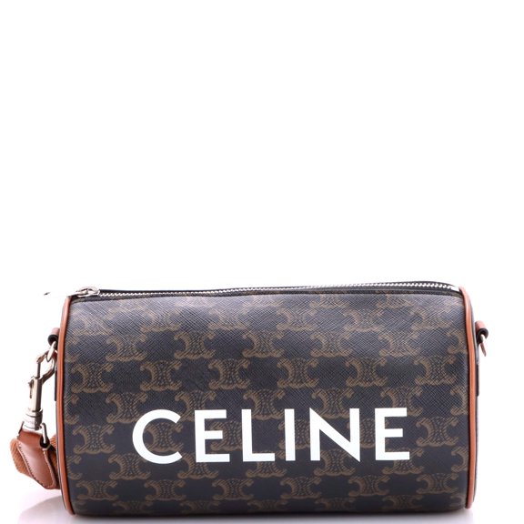 Logo Cylinder Bag Triomphe Coated Canva By Rebag