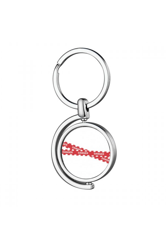 Logo Danger Line Art Deco Fashion Rotating Keychain Metal Keyring Holder