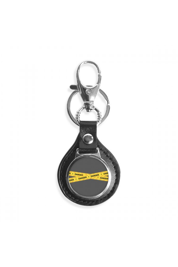 Logo Danger Line No Entry Key Link Chain Ring Keyholder Finder Hook Metal