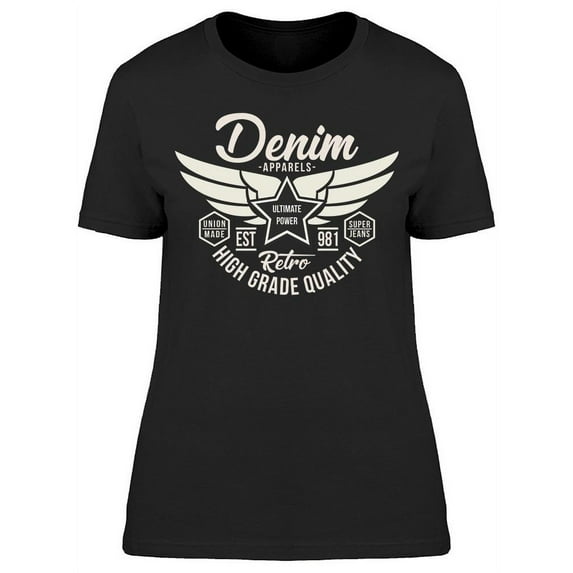 Logo: Denim Apparels. Retro T-Shirt Women -Image by Shutterstock, Female 3X-Large