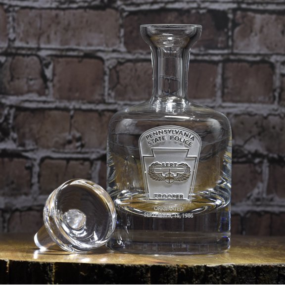 Logo Engraved Decanter for Whiskey, Scotch, Bourbon