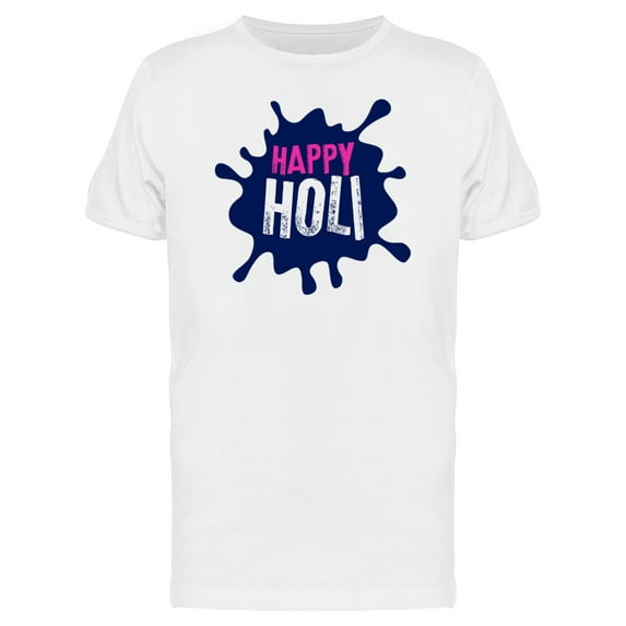 Logo Happy Holi Color Splash T-Shirt Men -Image by Shutterstock, Male Medium