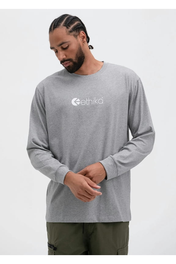 Logo - Heather | Mens Graphic Tee Ls