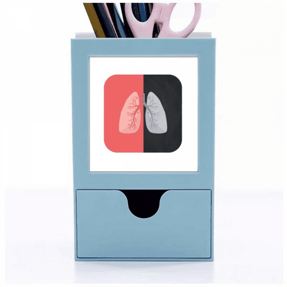 Logo Lung Comparison Art Deco Fashion Desk Supplies Organizer Pen Holder Card