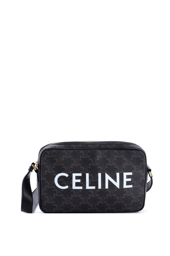 Logo Messenger Bag Triomphe Coated Canvas Medium By Rebag