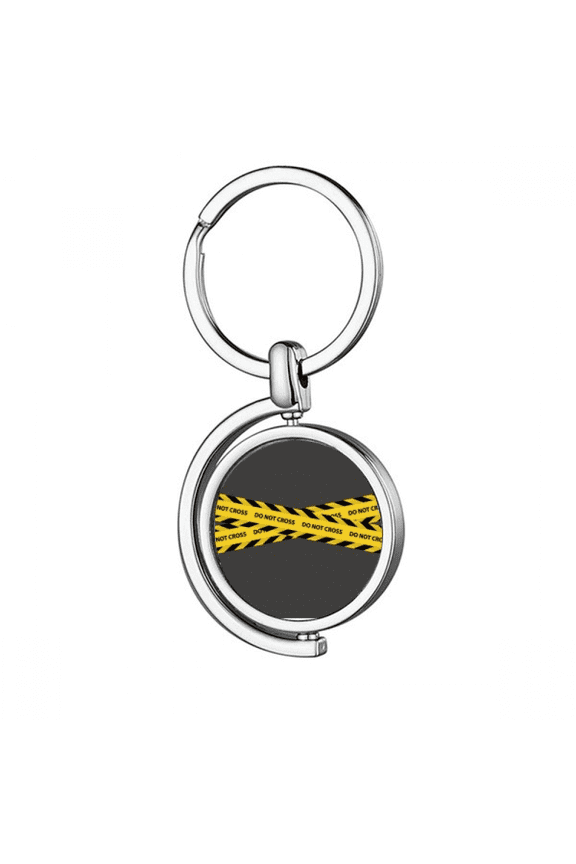 Logo No Approaching Art Deco Fashion Rotating Keychain Metal Keyring Holder