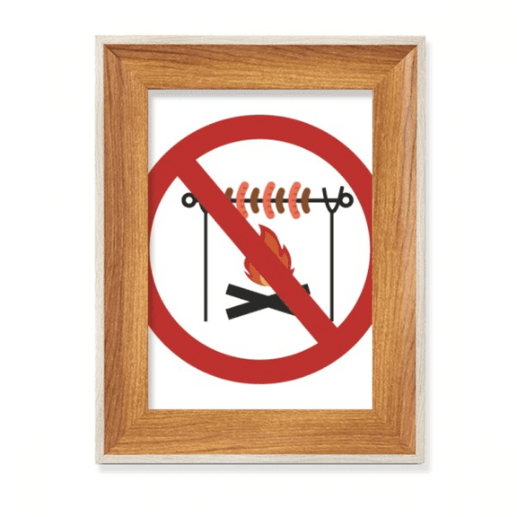 Logo No Barbecue Desktop Wooden Photo Frame Display Picture Art Painting Multiple Sets