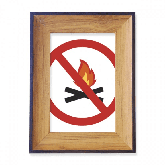 Logo No Burning Fires Photo Frame Exhibition Display Art Desktop Painting