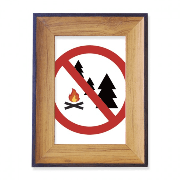 Logo No Burning Fires Photo Frame Exhibition Display Art Desktop Painting
